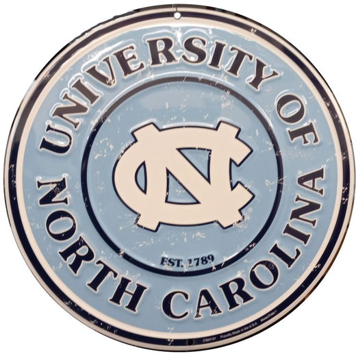 Signs 4 Fun SRCNC NC Tar Heels Round Sign, Blue