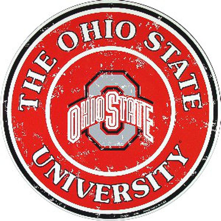 Signs 4 Fun Round Sign | Ohio State Buckeyes Sign | 12 Diameter | Embossed Aluminum Sign | Made in the USA