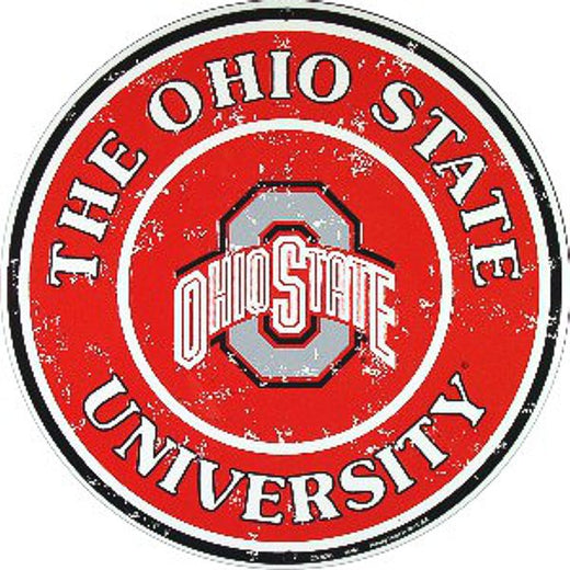 Signs 4 Fun Round Sign | Ohio State Buckeyes Sign | 12 Diameter | Embossed Aluminum Sign | Made in the USA