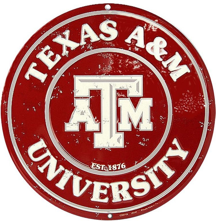 Signs 4 Fun SRCTAM TX A&M w/Logo Round Sign
