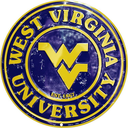 Signs 4 Fun Round Sign | Srcwv Univ. Mountaineer Retro | 12 Diameter | Embossed Aluminum Sign | Made in the USA