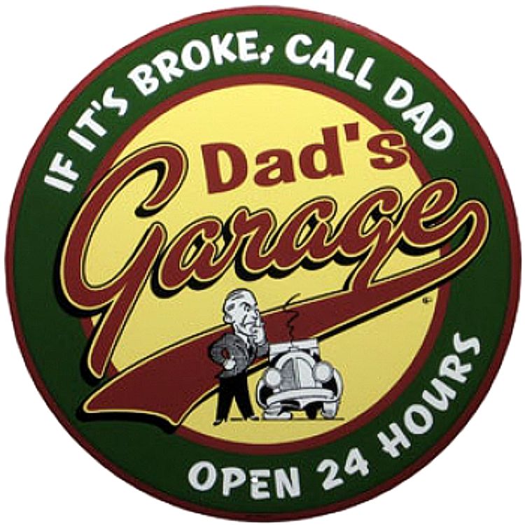Signs 4 Fun Round Sign | Dad s Garage Sign | 12 Diameter | Embossed Aluminum Sign | Made in the USA