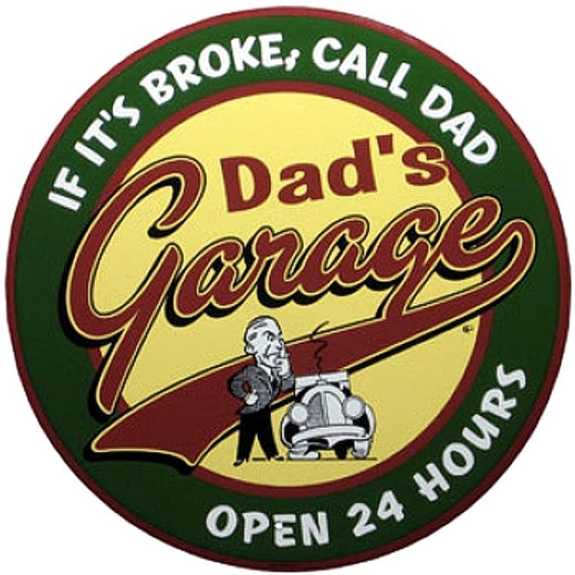 Signs 4 Fun Round Sign | Dad s Garage Sign | 12 Diameter | Embossed Aluminum Sign | Made in the USA