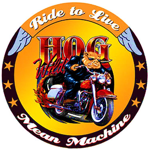 Signs 4 Fun Round Sign | Ride to Live Hog Sign | 12 Diameter | Embossed Aluminum Sign | Made in the USA
