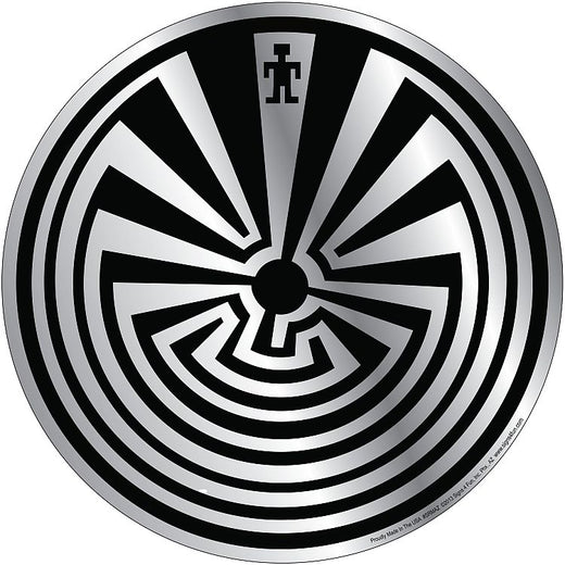 Signs 4 Fun Round Sign | Man in Maze Grey Sign | 12” Diameter | Embossed Aluminum Sign | Made in the USA