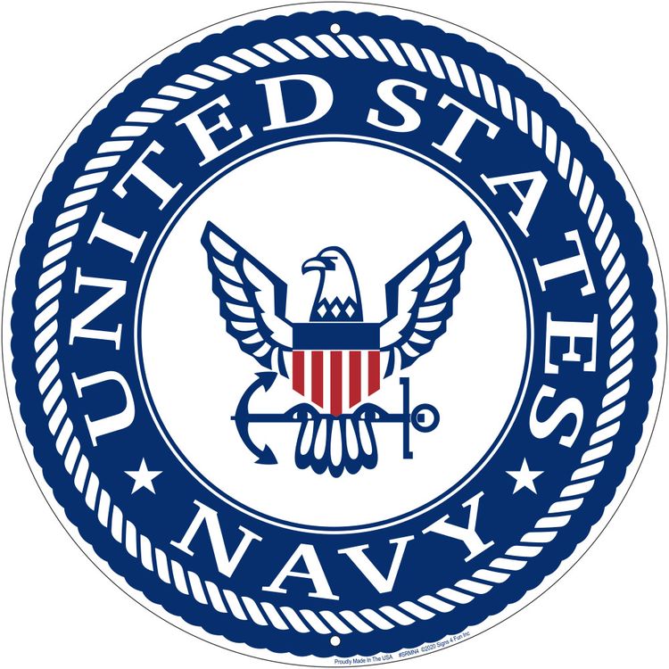Signs 4 Fun Round Sign | Navy Emblem | 12 Diameter | Embossed Aluminum Sign | Made in the USA