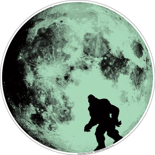 Signs 4 Fun Round Sign | Sasquatch Moon Glow | 12 Diameter | Embossed Aluminum Sign | Made in the USA