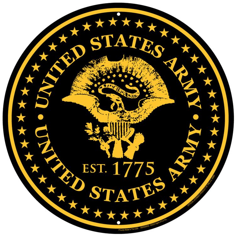 Signs 4 Fun Round Sign | Army 1775 | 12 Diameter | Embossed Aluminum Sign | Made in the USA