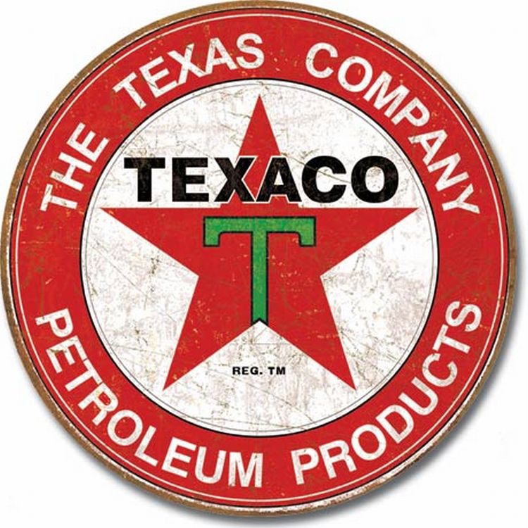 Desperate Enterprises Texaco - The Texas Company Fully Embossed Steel Sign - Vintage Garage Signs - Nostalgic Vintage Metal Wall Décor - Made in USA