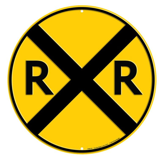 Signs 4 Fun Round Sign | Railroad Sign | 12 Diameter | Embossed Aluminum Sign | Made in The USA