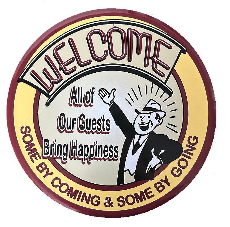 Signs 4 Fun Round Sign | SRRD114 Welcome | 12 Diameter | Embossed Aluminum Sign | Made in the USA
