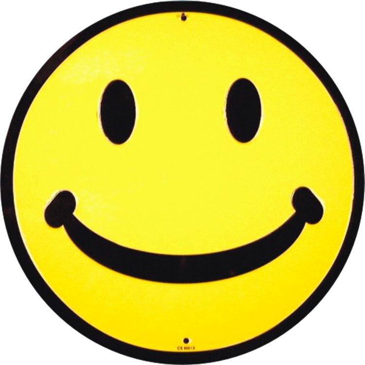 Signs 4 Fun Round Sign | Smile Sign | 12” Diameter | Embossed Aluminum Sign | Made in the USA