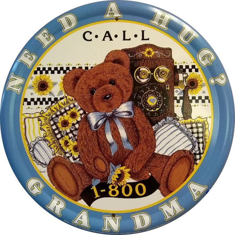 Signs 4 Fun Round Sign | Grandma I Need A Hug Sign | 12 Diameter | Embossed Aluminum Sign | Made in The USA