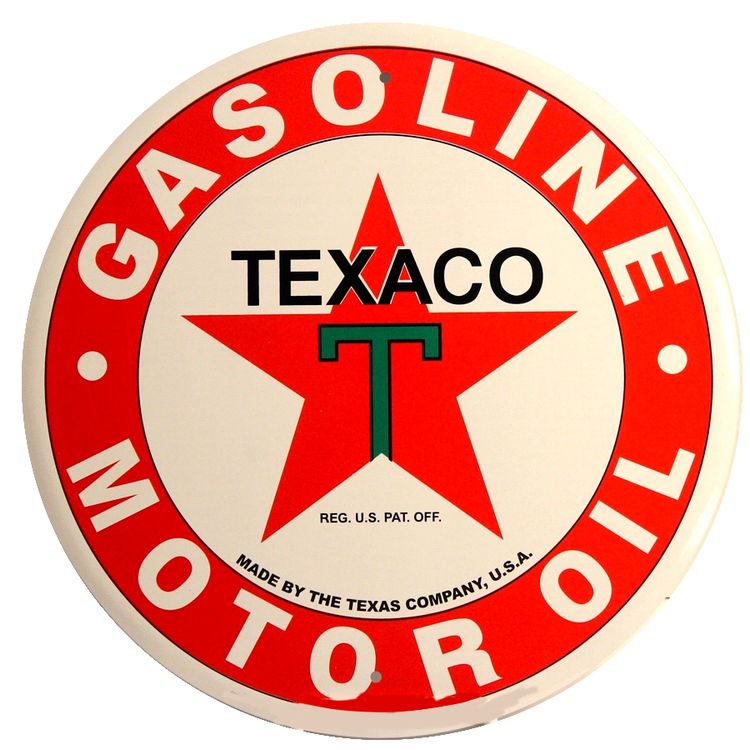 Signs 4 Fun SRTX4 Texaco Logo 12 inch Round Sign, Red