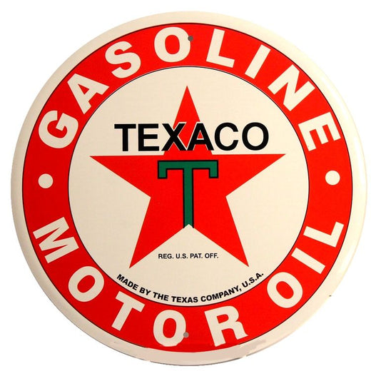 Signs 4 Fun SRTX4 Texaco Logo 12 inch Round Sign, Red