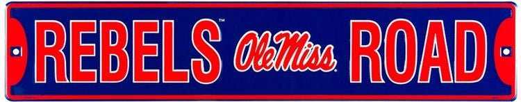 Signs 4 Fun Decorative Street Sign | Ole Miss Rebels | 24 x 5 | Embossed Aluminum Sign | Made in the USA | SS20012