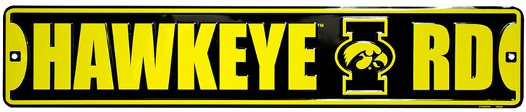 Signs 4 Fun Decorative Street Sign | University of Iowa Hawkeye | 24 x 5 | Embossed Aluminum Sign | Made in the USA | SS20046