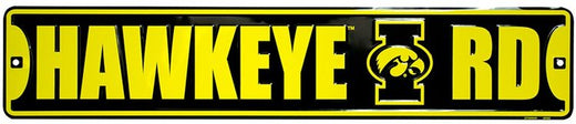 Signs 4 Fun Decorative Street Sign | University of Iowa Hawkeye | 24 x 5 | Embossed Aluminum Sign | Made in the USA | SS20046