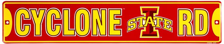 Signs 4 Fun Decorative Street Sign | Iowa State Cyclones | 24 x 5 | Embossed Aluminum Sign | Made in the USA | SS20048