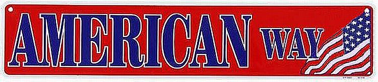 Signs 4 Fun Decorative Street Sign | American Way | 24 x 5 | Embossed Aluminum Sign | Made in the USA | SSA