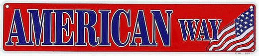Signs 4 Fun Decorative Street Sign | American Way | 24 x 5 | Embossed Aluminum Sign | Made in the USA | SSA