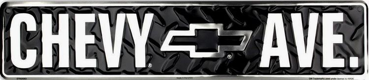 Signs 4 Fun Decorative Street Sign | Chevy Ave Diamond | 24 x 5 | Embossed Aluminum Sign | Made in the USA | SSAC