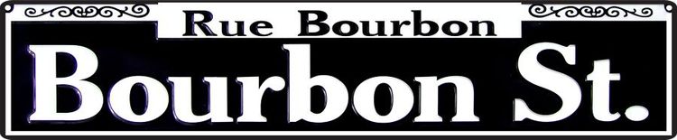 Signs 4 Fun Decorative Street Sign | Rue Bourbon | 24” x 5” | Embossed Aluminum Sign | Made in the USA | SSB