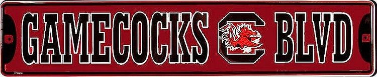 Signs 4 Fun Decorative Street Sign | SC Univ. Gamecocks BLVD | 24” x 5” | Embossed Aluminum Sign | Made in the USA | SSCSC