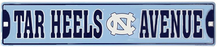 Signs 4 Fun Decorative Street Sign | NC Tar Heels Ave | 24” x 5” | Embossed Aluminum Sign | Made in the USA | SSCTH