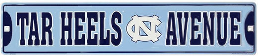 Signs 4 Fun Decorative Street Sign | NC Tar Heels Ave | 24” x 5” | Embossed Aluminum Sign | Made in the USA | SSCTH