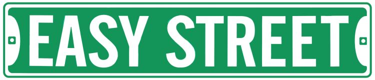 Signs 4 Fun Decorative Street Sign | Easy Street | 24 x 5 | Embossed Aluminum Sign | Made in the USA | SSE