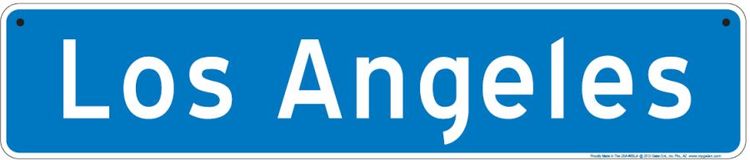 Signs 4 Fun Decorative Street Sign | Los Angeles | 24” x 5” | Embossed Aluminum Sign | Made in the USA | SSLA