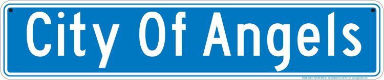 Signs 4 Fun Decorative Street Sign | City of Angels | 24 x 5 | Embossed Aluminum Sign | Made in the USA | SSLA2