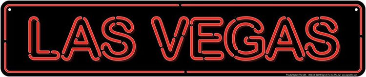 Signs 4 Fun Decorative Street Sign | Neon Las Vegas | 24 x 5 | Embossed Aluminum Sign | Made in the USA | SSLV4