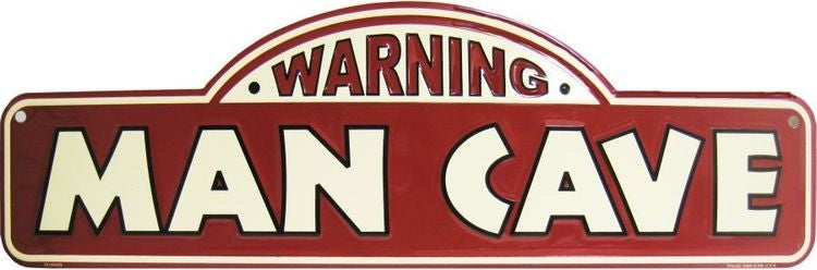 Signs 4 Fun Decorative Street Sign | Man Cave Die Cut | 24 x 5 | Embossed Aluminum Sign | Made in the USA | SSMC3