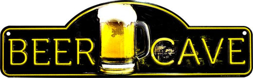 Signs 4 Fun Decorative Street Sign | Beer Cave | 24 x 5 | Embossed Aluminum Sign | Made in the USA | SSMC4