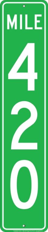 Signs 4 Fun Decorative Street Sign | Mile 420 | 24” x 5” | Embossed Aluminum Sign | Made in the USA | SSMJ