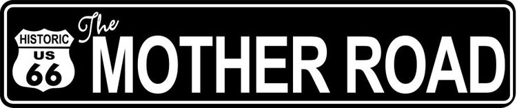 Signs 4 Fun Decorative Street Sign | 66 The Mother Road (Black) | 24” x 5” | Embossed Aluminum Sign | Made in the USA | SSMR