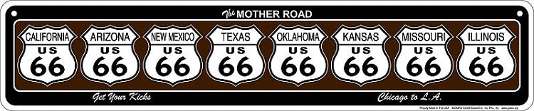 Signs 4 Fun Decorative Street Sign | 66 Get Your Kicks 8 Shields | 24” x 5” | Embossed Aluminum Sign | Made in The USA | SSMRS