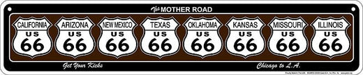 Signs 4 Fun Decorative Street Sign | 66 Get Your Kicks 8 Shields | 24” x 5” | Embossed Aluminum Sign | Made in The USA | SSMRS