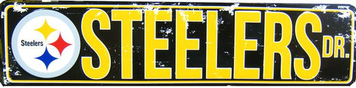 Signs 4 Fun SSNFL10 Pittsburgh Steelers Street Sign, Yellow