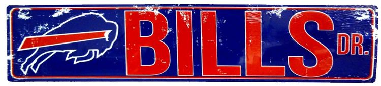 Signs 4 Fun SSNFL18 Buffalo Bills Dr Street Sign, Red