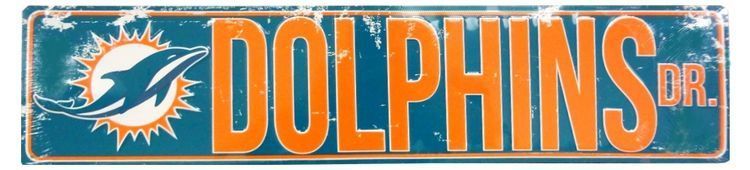 Signs 4 Fun SSNFL26 Miami Dolphins Dr Street Sign, Orange