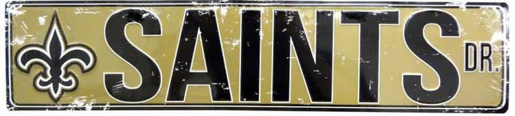 Signs 4 Fun SSNFL27 New Orleans Saints Dr Street Sign, Yellow