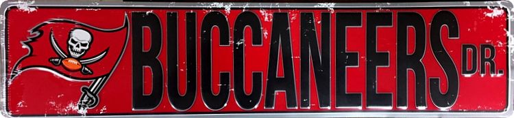 Signs 4 Fun SSNFL30 Tampa Bay Buccaneers Dr Street Sign, Red