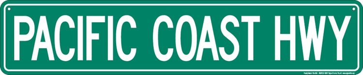 Signs 4 Fun SSPCH2 Pacific Coast Highway Street Sign - 24 x 5.5 inches - Embossed Aluminum Wall Decor - Made in USA