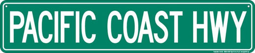 Signs 4 Fun SSPCH2 Pacific Coast Highway Street Sign - 24 x 5.5 inches - Embossed Aluminum Wall Decor - Made in USA