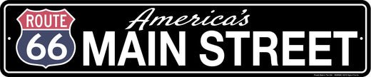 Signs 4 Fun Decorative Street Sign - Route 66 Americas Main Street Sign - 24” x 5” - Embossed Aluminum Sign - Made in the USA - SSR66M
