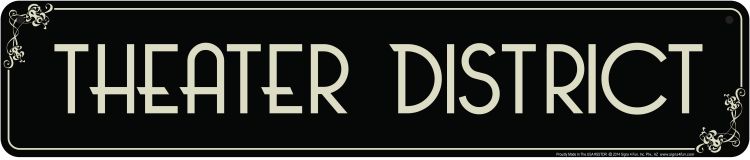 Signs 4 Fun Decorative Street Sign | Theater District | 24 x 5 | Embossed Aluminum Sign | Made in the USA | SSTDR