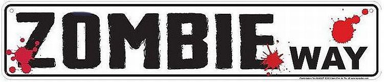 Signs 4 Fun Decorative Street Sign | Zombie Way | 24 x 5.5 | Embossed Aluminum Sign | Made in the USA | SSZP
